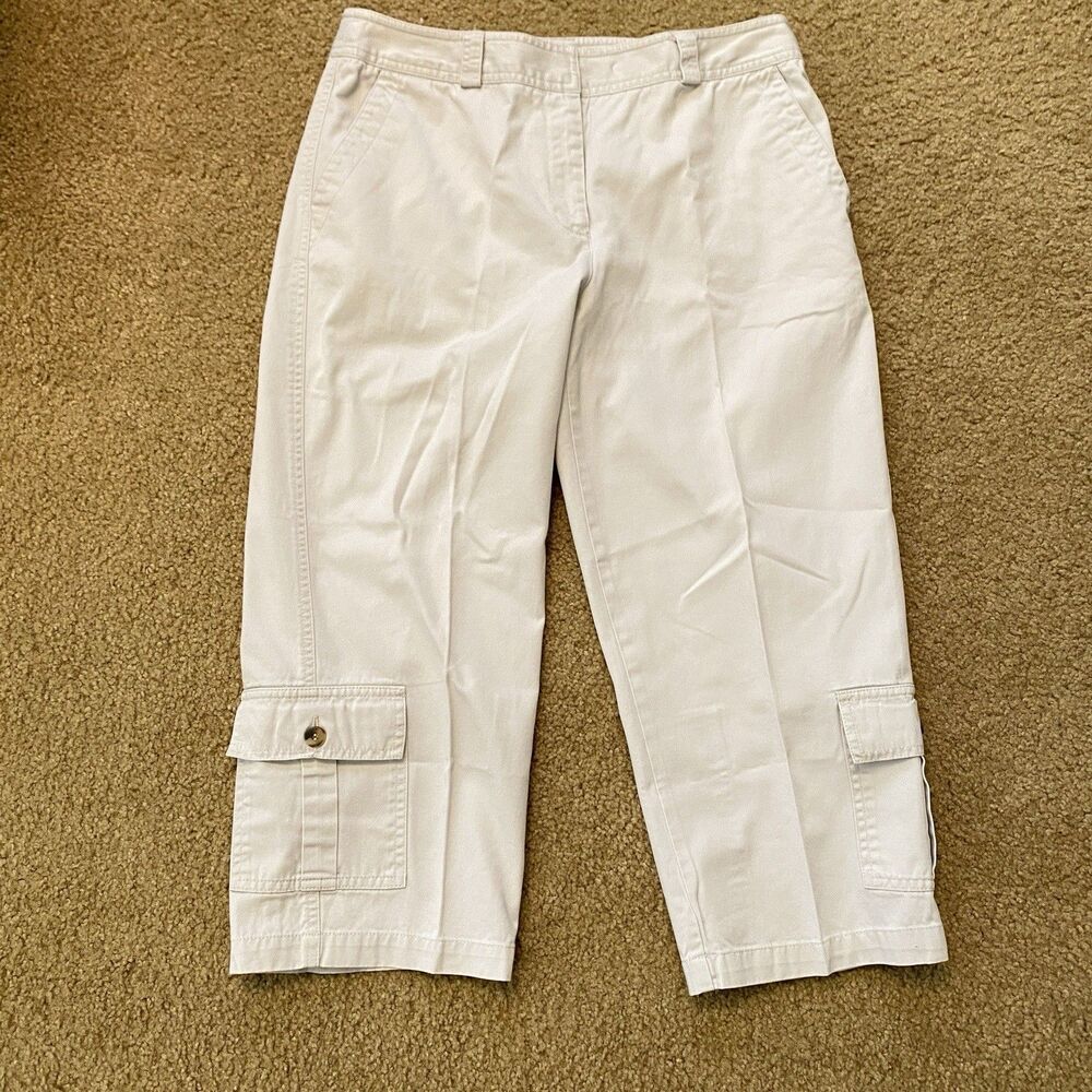 NEW CARGO Cropped Khaki Pants Beige 31x21 Rafaela MINT CONDITION 10 Petite - Picture 1 of 8